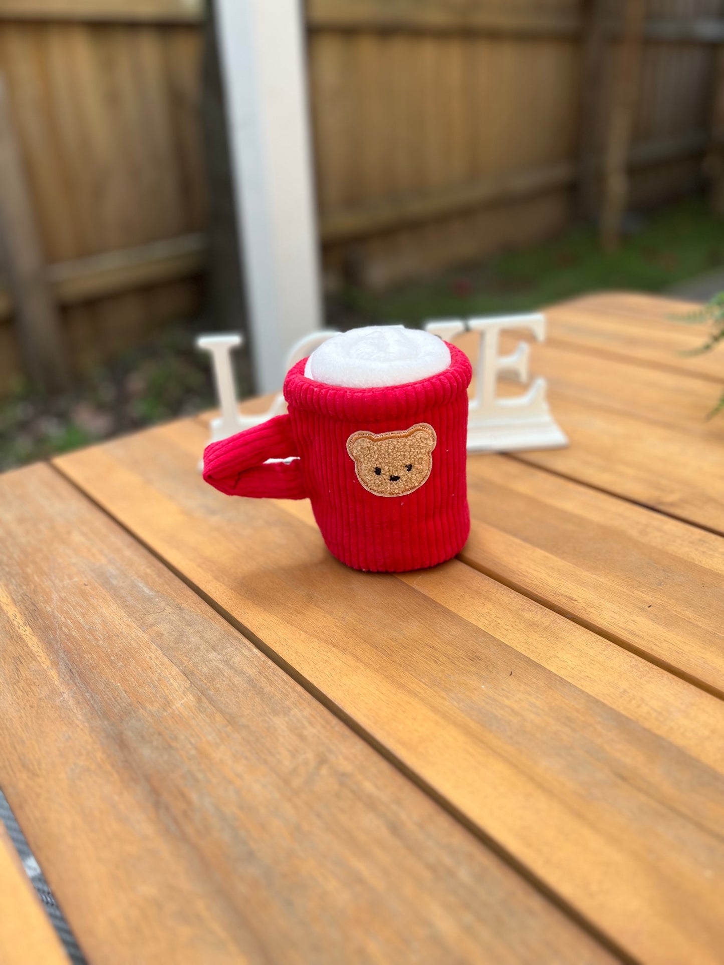 Red latte cup